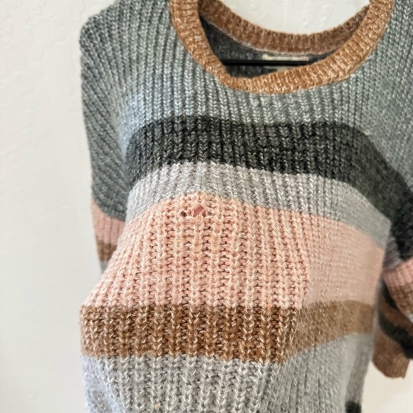 C&C California Crew Neck Sweater Womens Marl Striped Canyon 2X - Picture 5 of 7